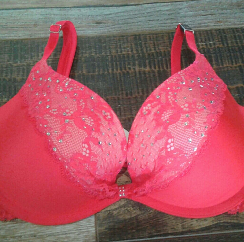 Victoria's Secret bling crystal padded demi NWT